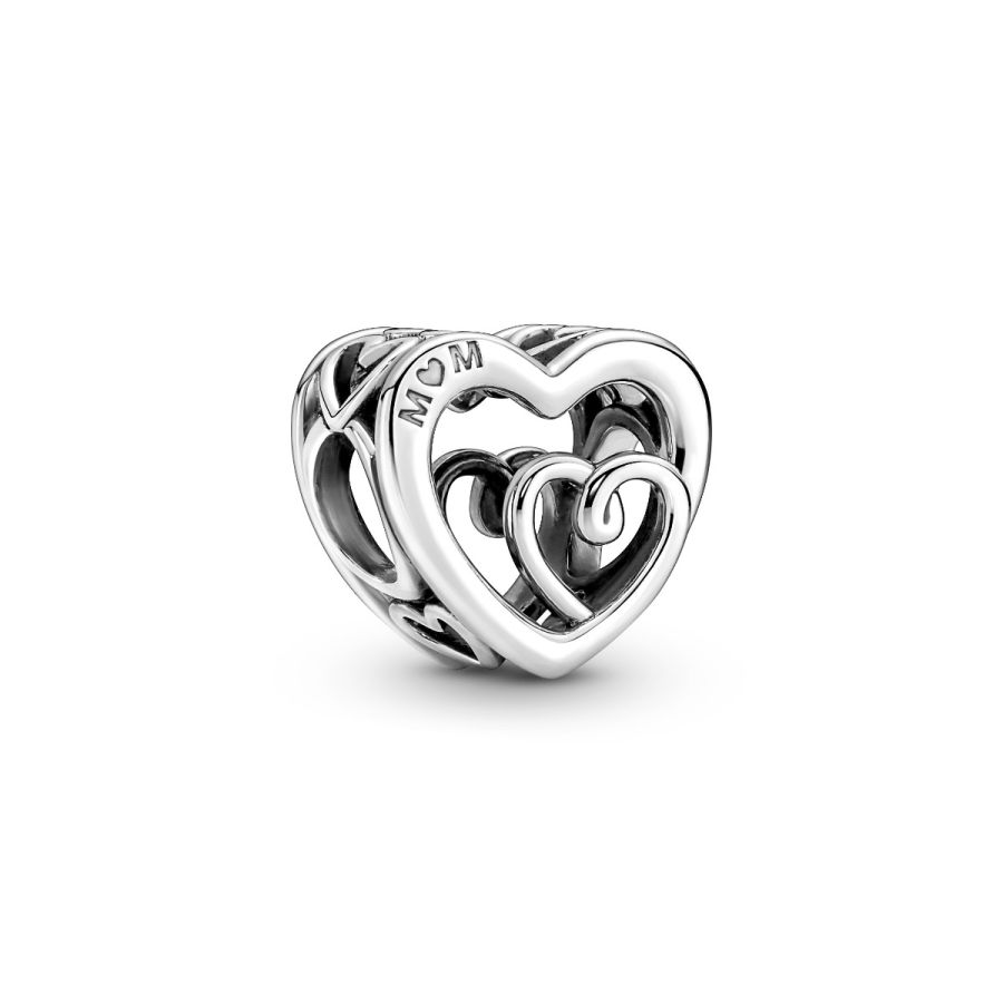 Charm Verschlungene Unendlichkeits-Herzen Silber Hauptbild