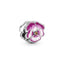 Charm Rosafarbenes Stiefmütterchen Sterling-Silber