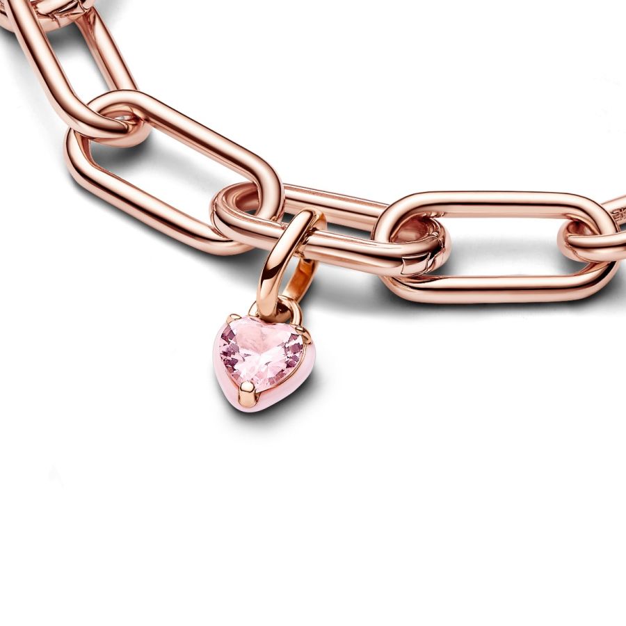 Mini-Charm-Anhänger Rosafarbenes Chakra-Herz Rosévergoldet Zweitbild