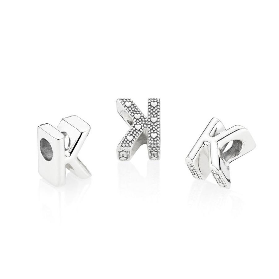 Charm Buchstabe Letter K Silber