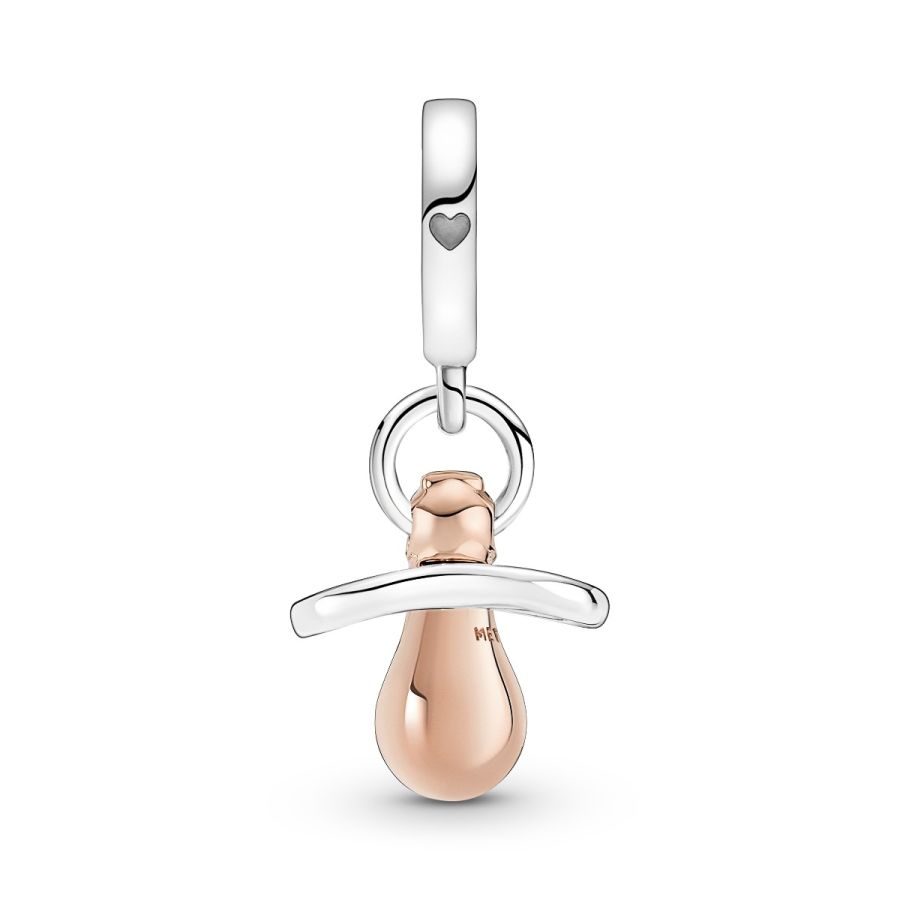 Charm-Anhänger Baby-Schnuller Silber Rosé Vergoldet