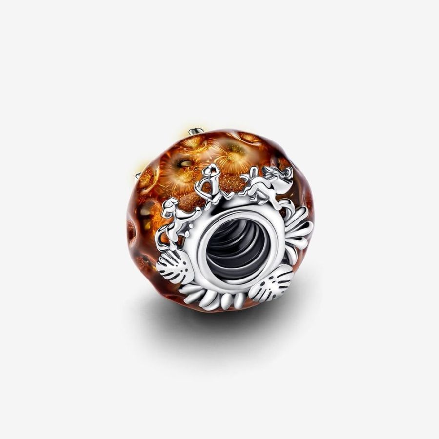 Charm König der Löwen Murano Orange Silber