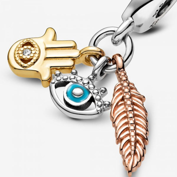 Rose  Charm-Anhänger Hand der Fatima Auge der Vorsehung