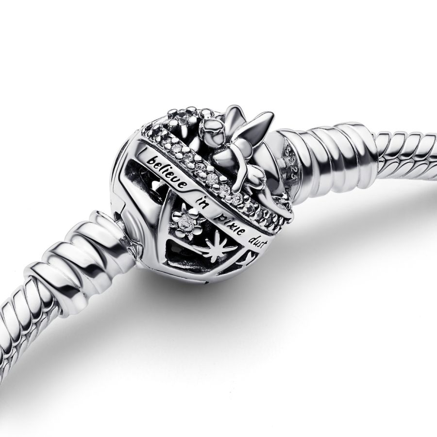 Schlangen-Gliederarmband Tinker Bell Clasp Silber