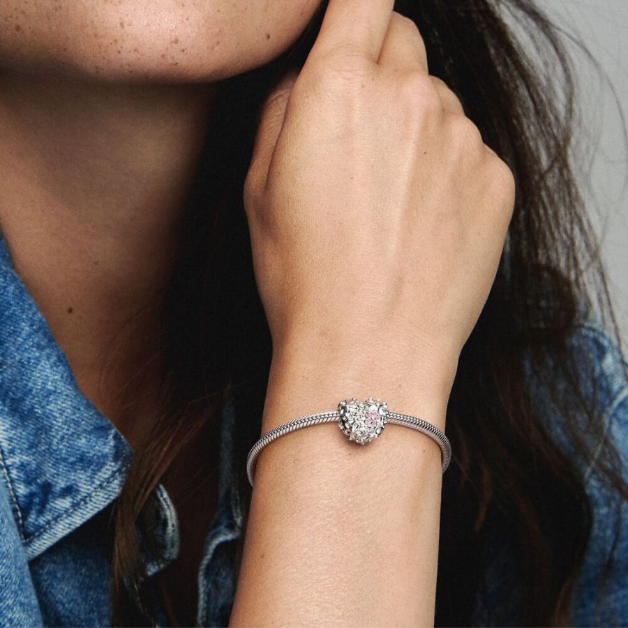 Charm Mum Gänseblümchen Herz Sterling-Silber Zweitbild