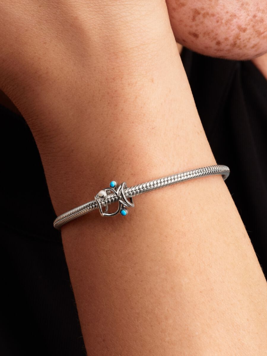 Offen gearbeiteter Fisch Charm Sterling-Silber Zweitbild