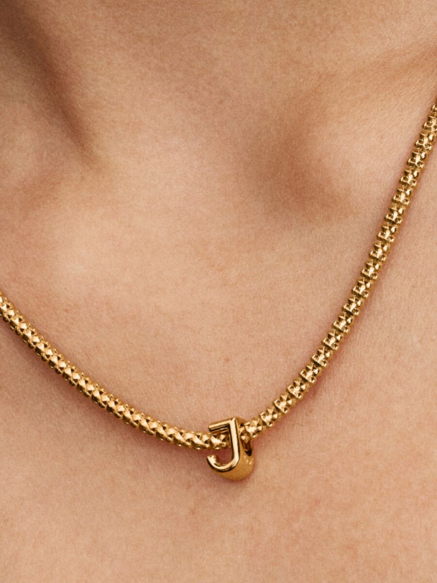 Buchstabe J Alphabet-Mini-Charm 14 Karat Vergoldung
