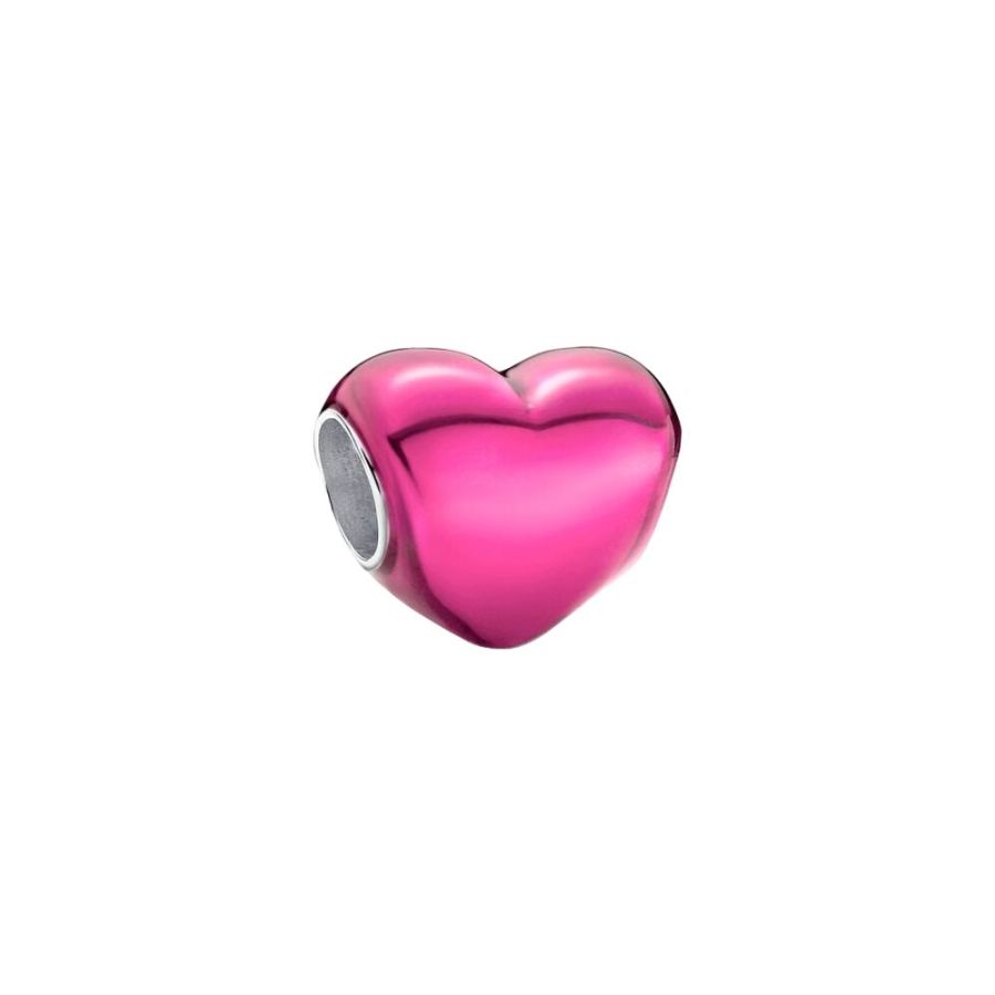 Charm Rosa Metallic-Herz Sterling-Silber Hauptbild