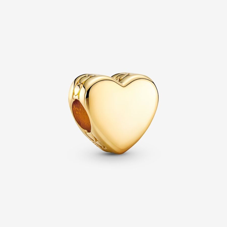 Charm Glattes Herz Gravierbar 14k Vergoldet Hauptbild
