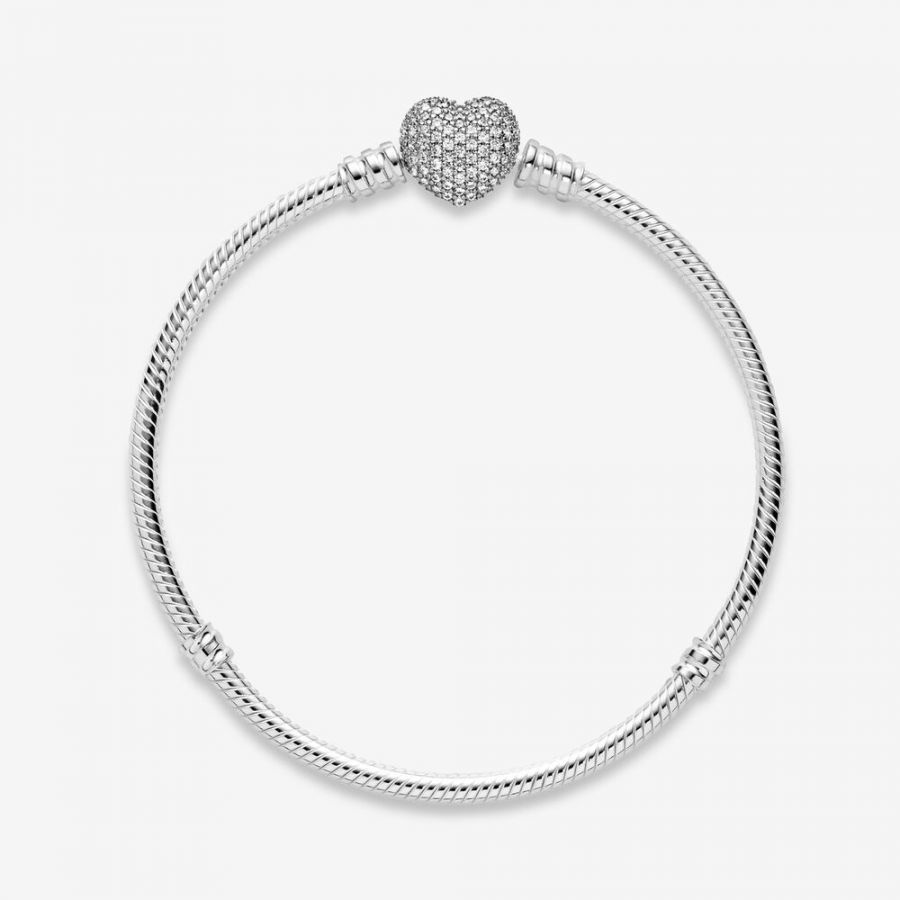 Schlangen-Gliederarmband mit Herz-Verschluss