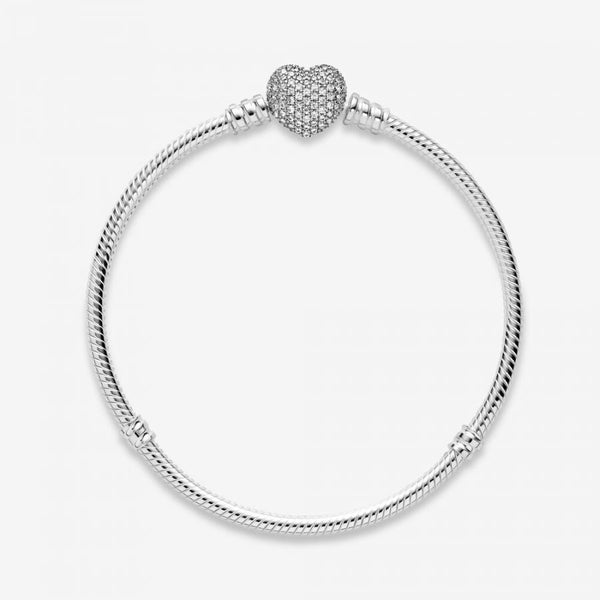 Schlangen-Gliederarmband mit Herz-Verschluss