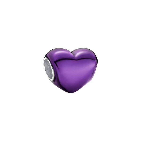 Charm Violettes Metallic-Herz Sterling-Silber