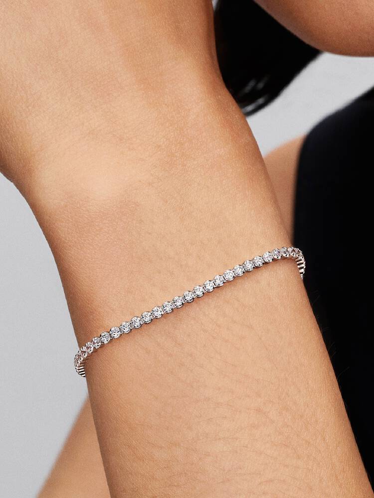 Funkelndes Tennisarmband Sterling-Silber Zweitbild