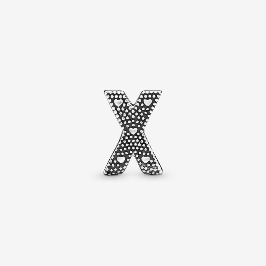 Charm Buchstabe Letter X Silber Zweitbild