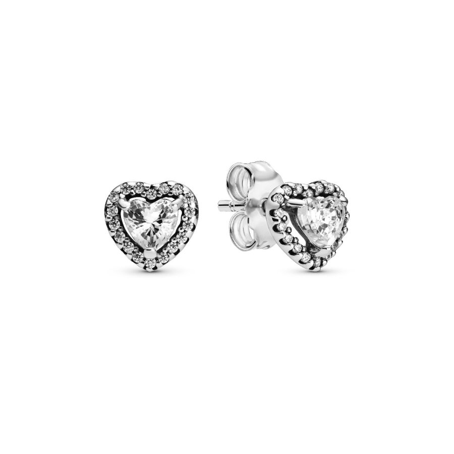 Ohrringe Ohrstecker Erhabene Herzen Sterling-Silber Hauptbild