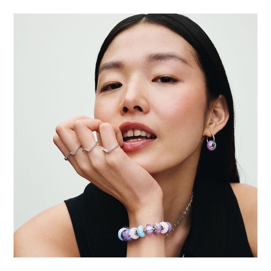 Charm Leuchtendes Violett Opal Silber