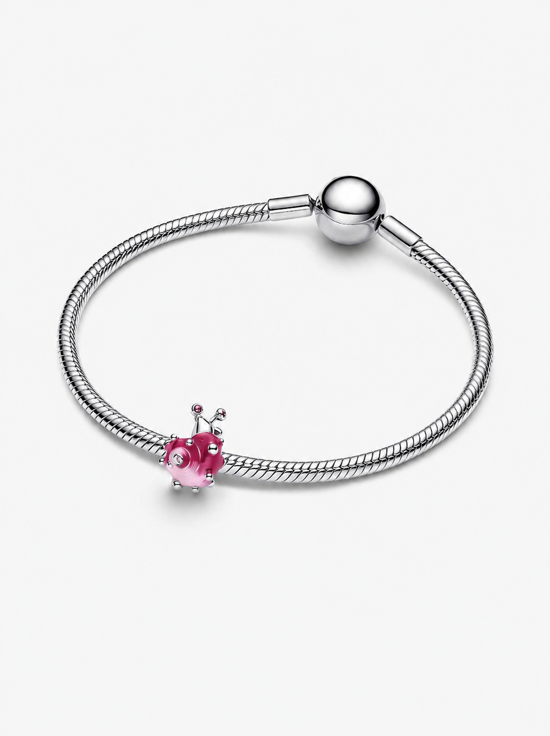 Rosafarbene Schnecke Charm Sterling-Silber