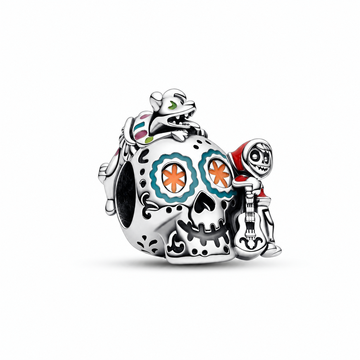 Pixar  Charm Coco Miguel & Dante Glow Totenkopf Silber Hauptbild