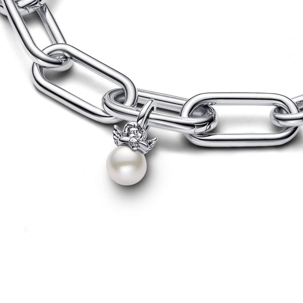 Mini-Charm-Anhänger Amor Süßwasserzuchtperle Silber