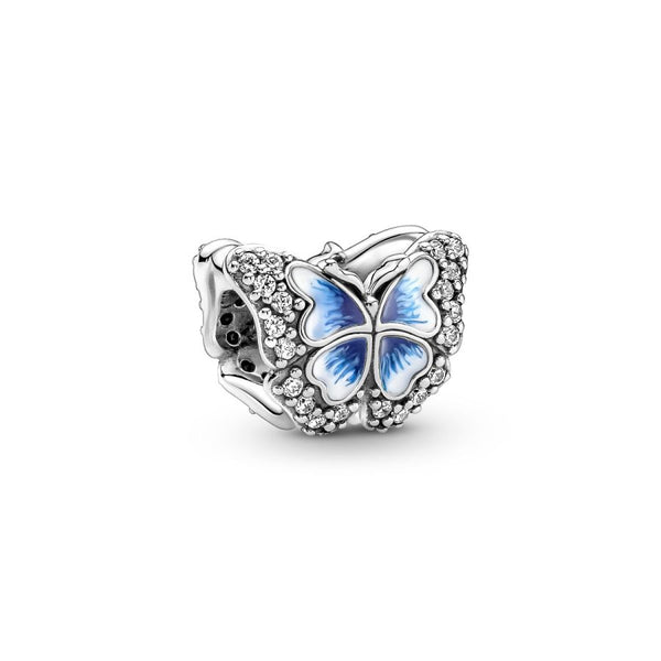 Charm Funkelndes Blauer Schmetterling Sterling-Silber