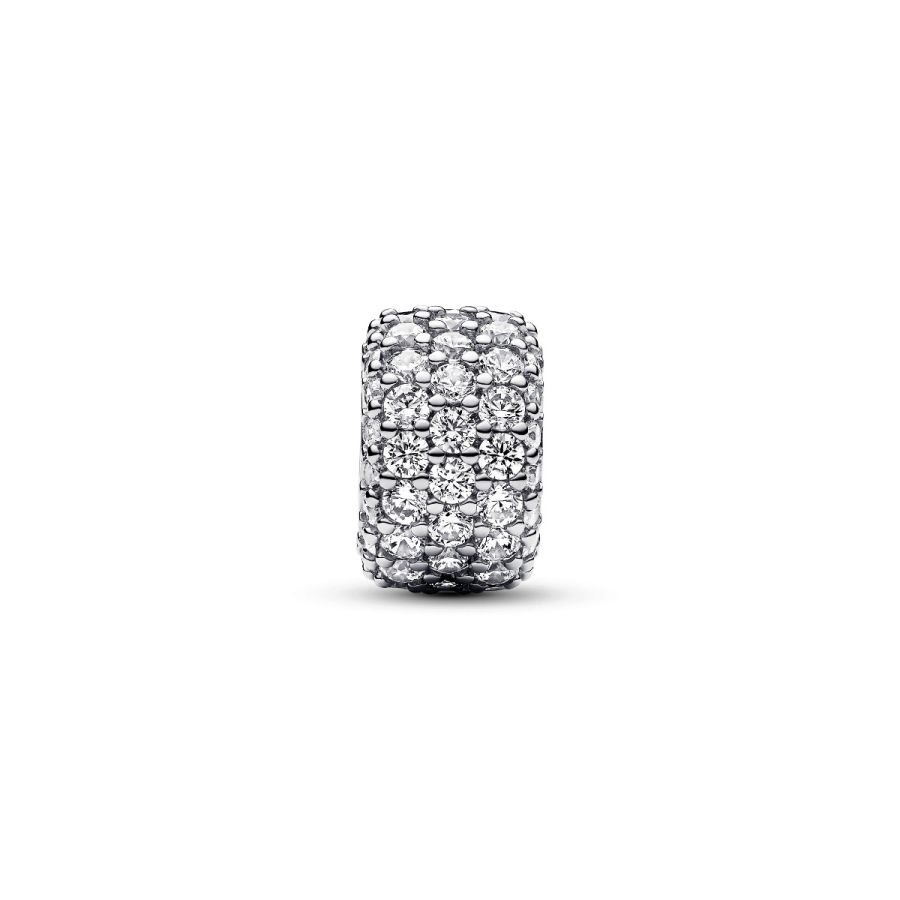 Charm Funkelndes Dreireihiges Pavé Zirkonia Silber Zweitbild