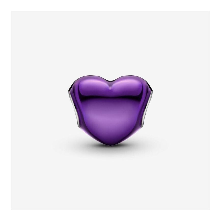 Charm Violettes Metallic-Herz Sterling-Silber