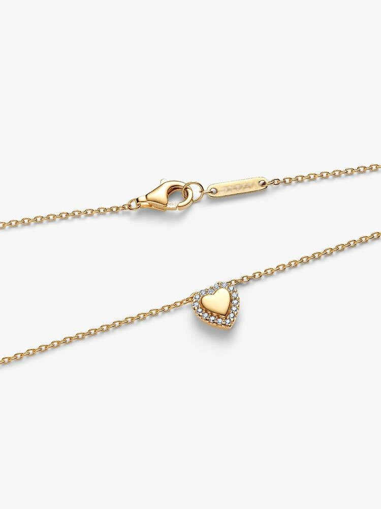 Gravierbares Herz Strahlenkranz Collier-Halskette 14 Karat Vergoldung