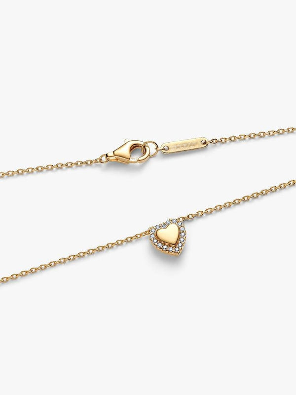 Gravierbares Herz Strahlenkranz Collier-Halskette 14 Karat Vergoldung