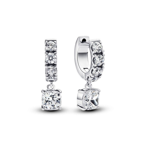 Ohrringe Creolen Pavé-Zirkonia Sterling-Silber