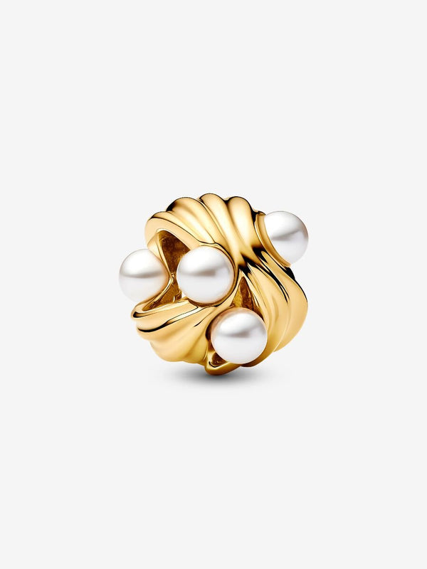 Abstrakter Wellen Charm 14 Karat Vergoldung