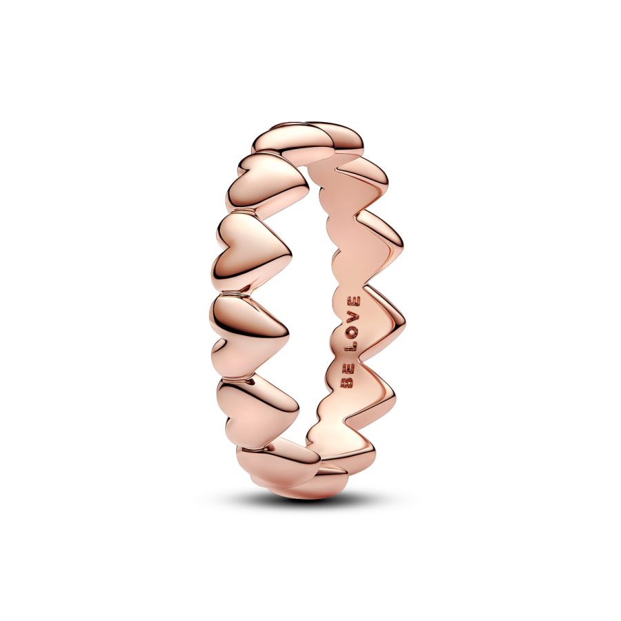 Ring Reihe von Herzen Rosévergoldet Hauptbild