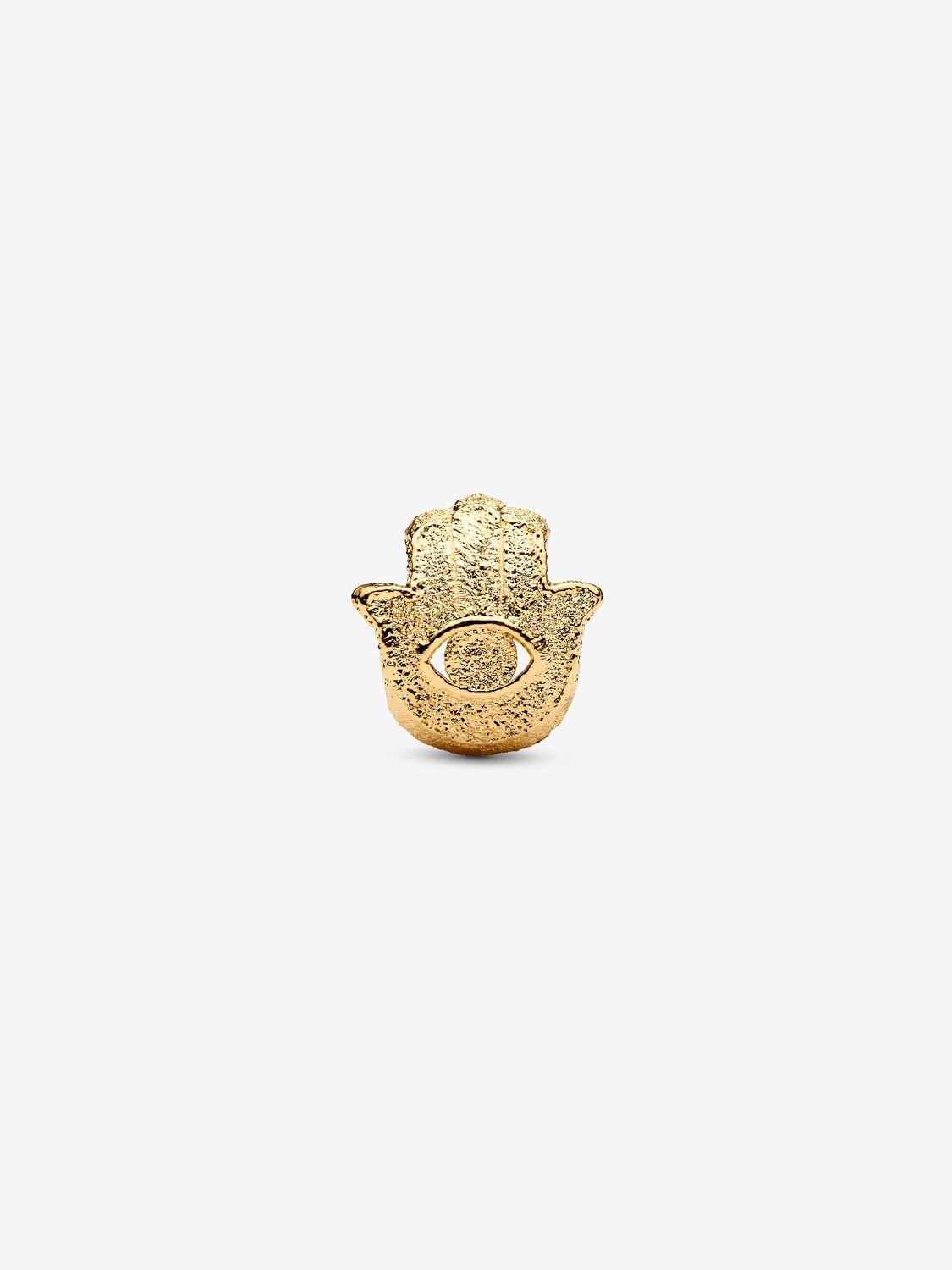 Strukturierte Hand der Fatima Mini-Charm 14 Karat Vergoldung