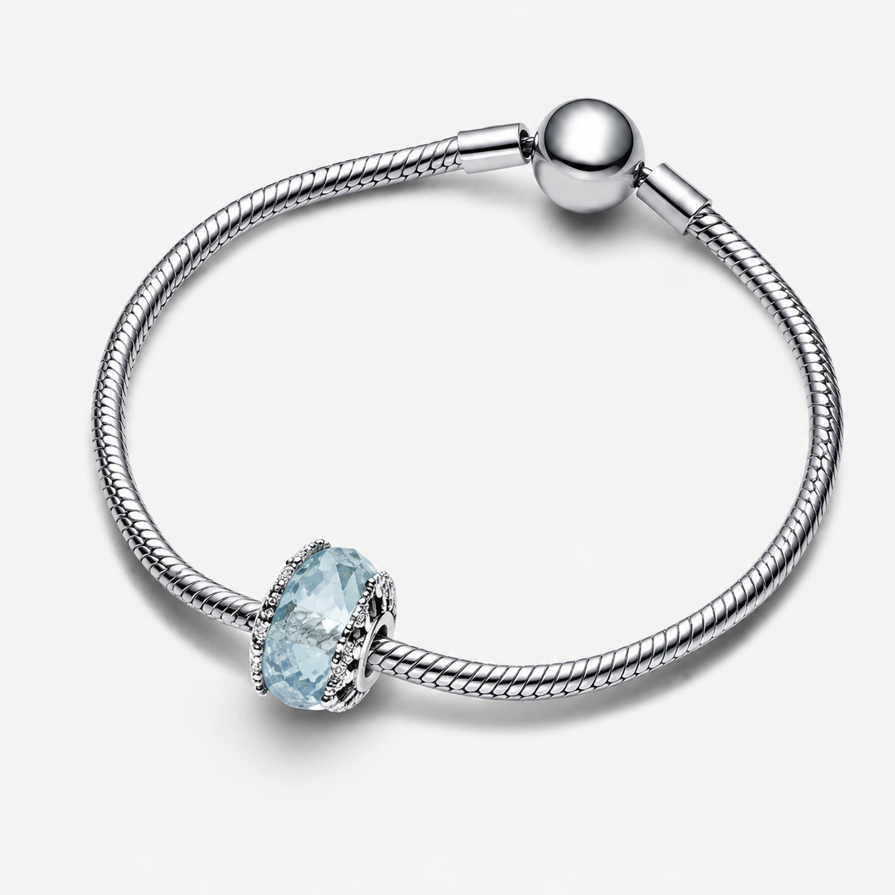 Charm Murano Winterblaue Schneeflocke Sterling-Silber Zweitbild