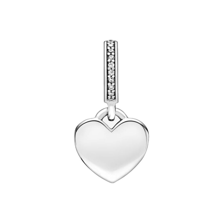 Charm-Anhänger Gravierbar Herz Sterling-Silber