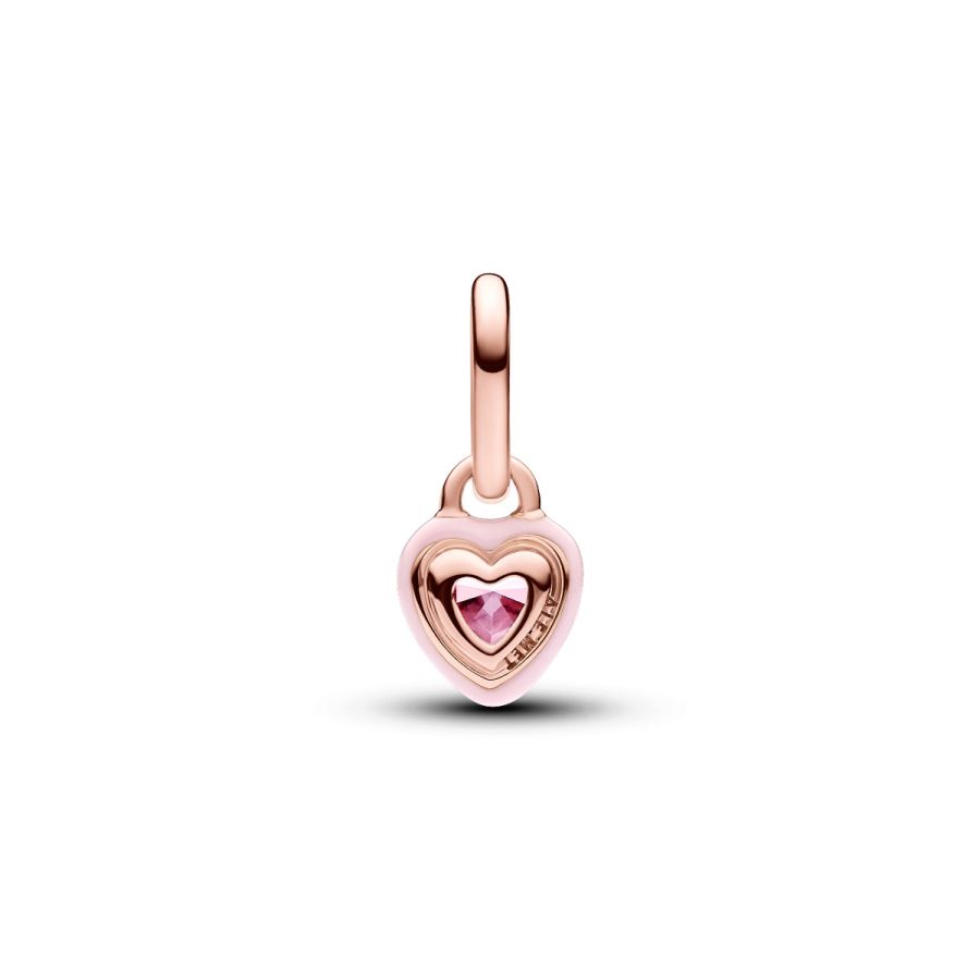 Mini-Charm-Anhänger Rosafarbenes Chakra-Herz Rosévergoldet
