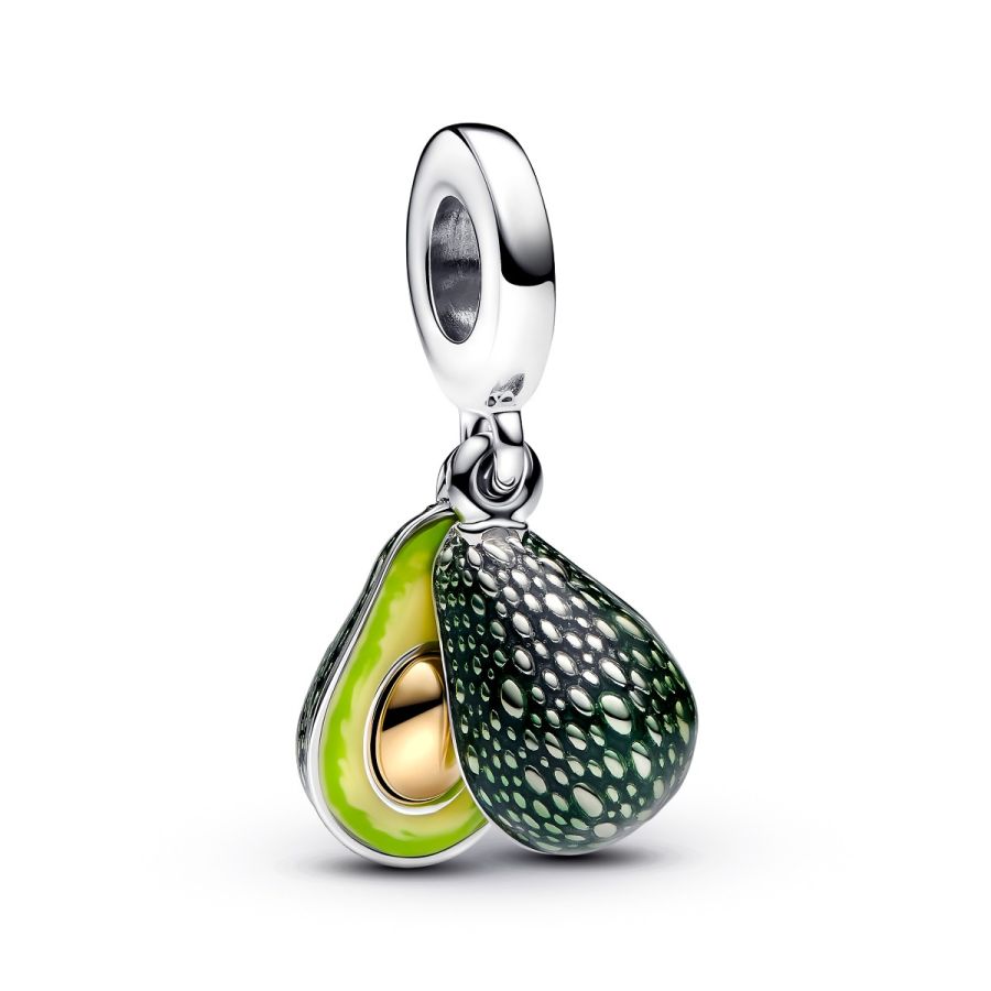 Charm-Anhänger Avocado Grün Sterling-Silber Vergoldet