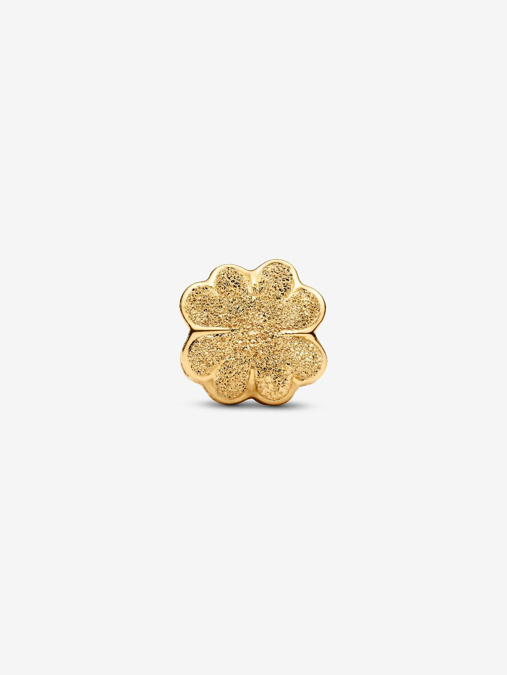 Strukturiertes Kleeblatt Mini-Charm 14 Karat Vergoldung