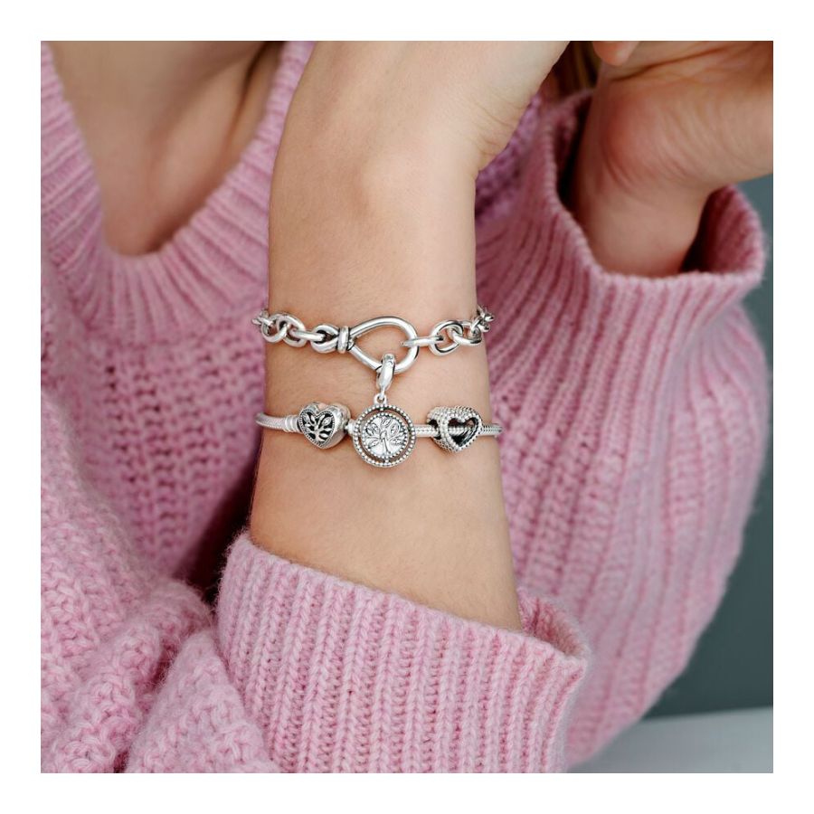 Original Charm Beaded Heart Sterling-Silber