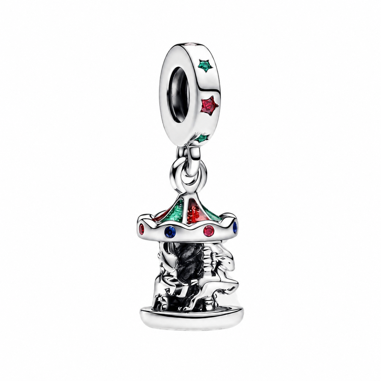 Charm-Anhänger Drehendes Karussell Sterling-Silber Zweitbild