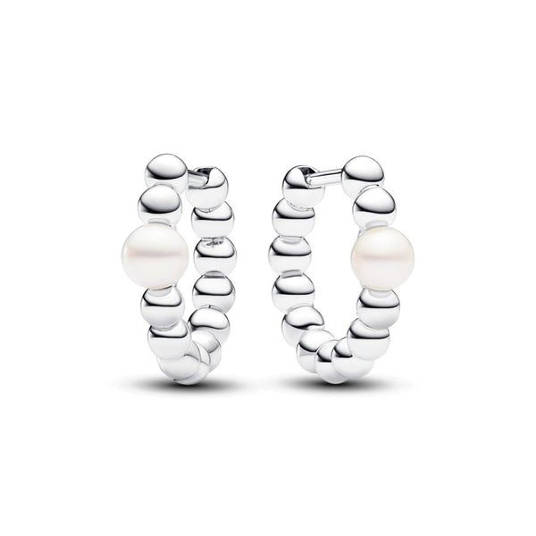 Creolen Süßwasserzuchtperle & Kugeln Silber