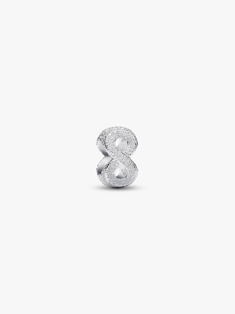 Strukturiertes Unendlichkeits-Symbol Mini-Charm Sterling-Silber Hauptbild