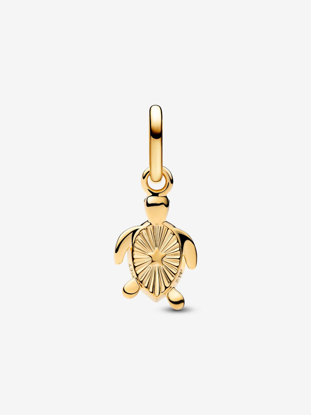 Grüne Schildkröte Mini-Charm-Anhänger 14 Karat Vergoldung