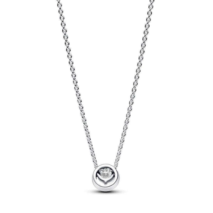 391174C01 Kette mit Anhänger Strahlenkranz Zirkon Silber