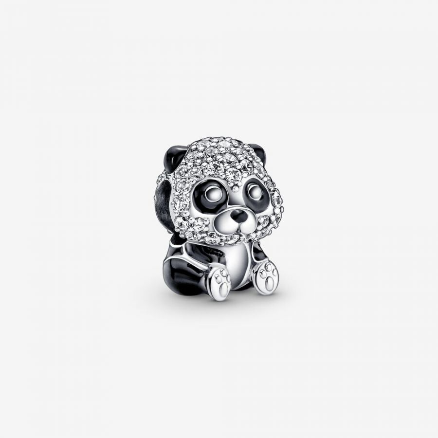 Charm Funkelnder Süßer Panda Sterling-Silber Hauptbild