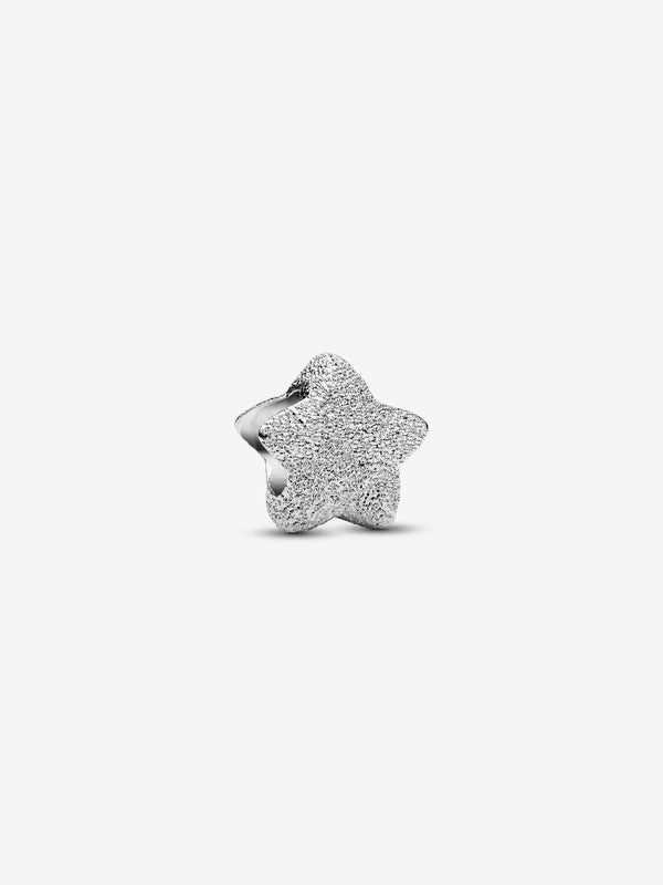 Strukturierter Stern Mini-Charm Sterling-Silber