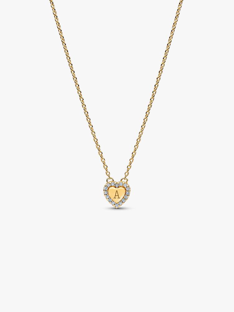 Gravierbares Herz Strahlenkranz Collier-Halskette 14 Karat Vergoldung