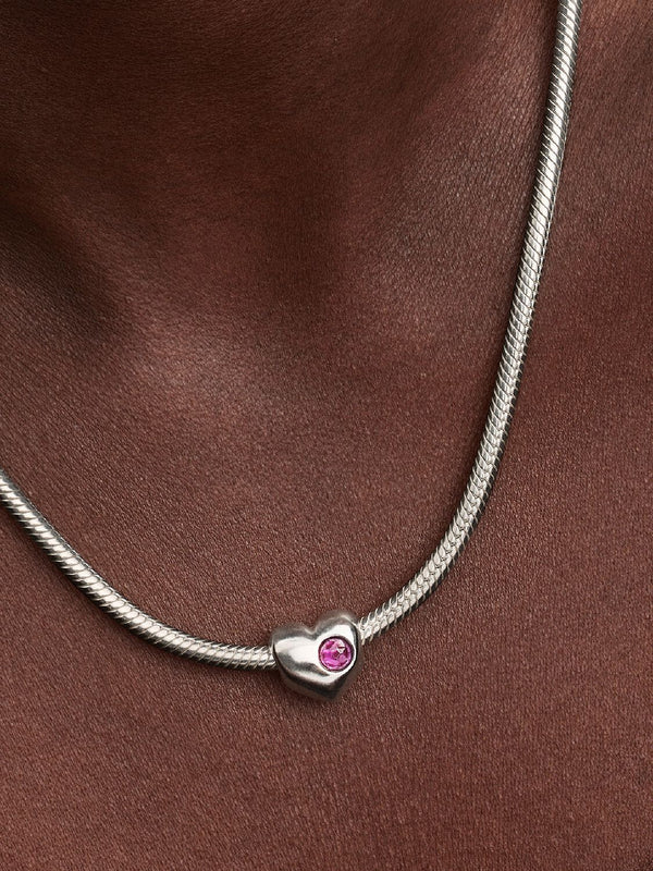 Gravierbares Lilafarbenes Stein Herz-Charm Sterling-Silber