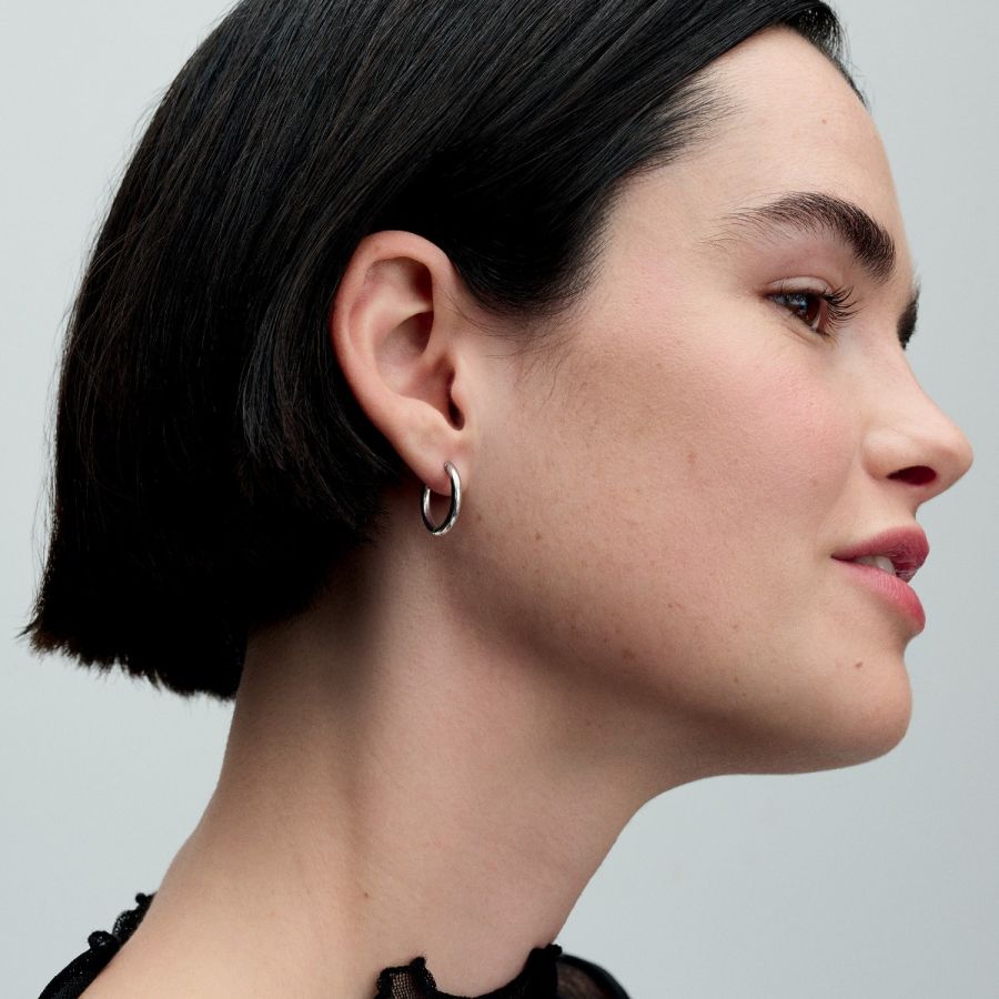 Ohrringe Creolen Für Charms Silber 18 mm Zweitbild