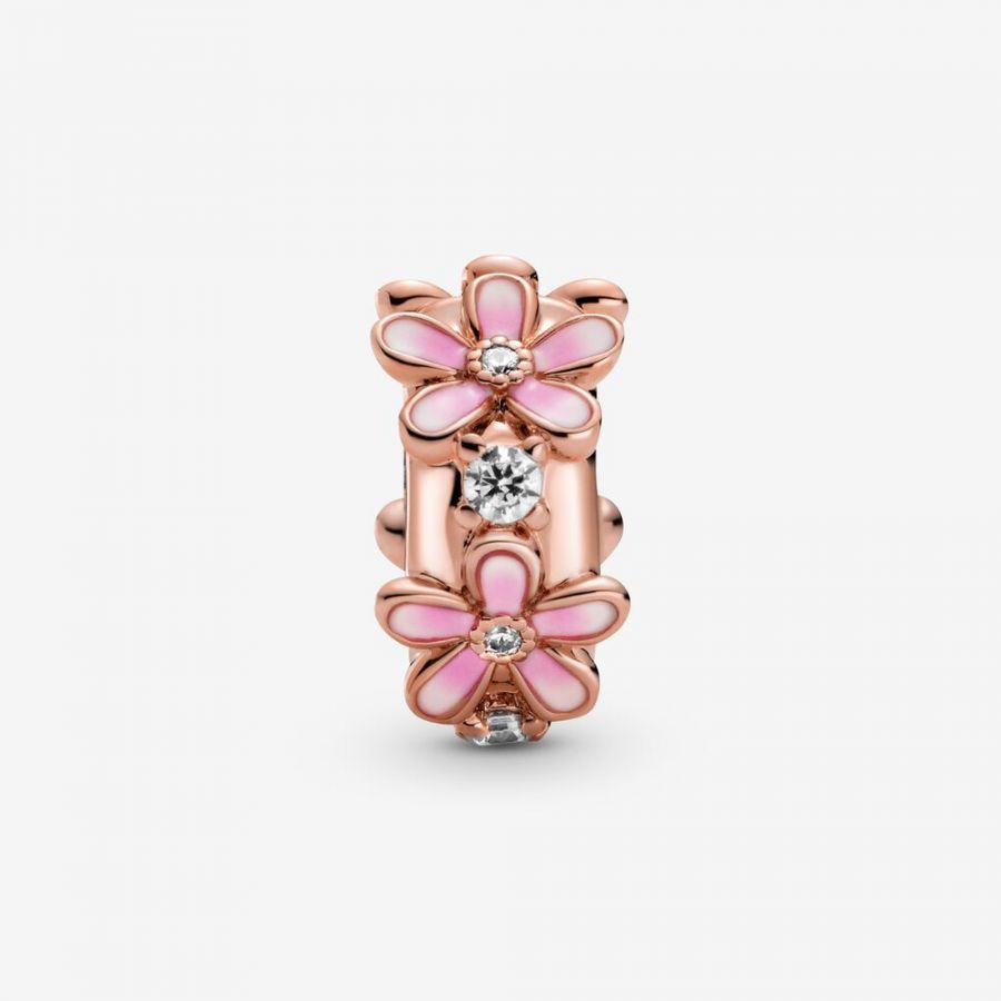 Rose  Charm Zwischenelement Rosa Gänseblümchen Zweitbild