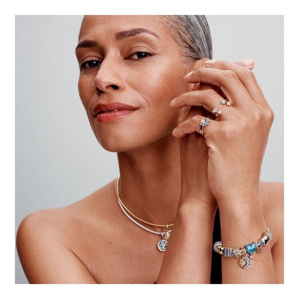 Charm Lucky Star & Herz Sterling-Silber Vergoldet